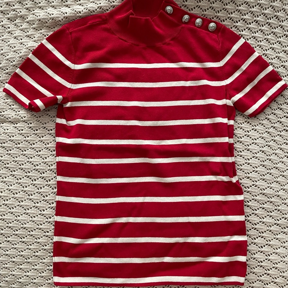 TALBOTS Short sleeve mock turtleneck size P